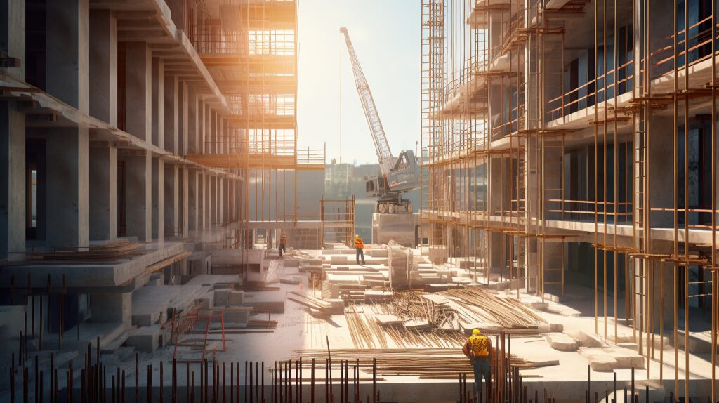 Construction Workers on a Building Site